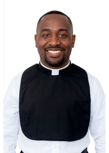 Clergy Bib Front - Collar Included (Black)