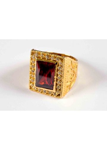 Mens Clergy Ring Style 007 (Red)