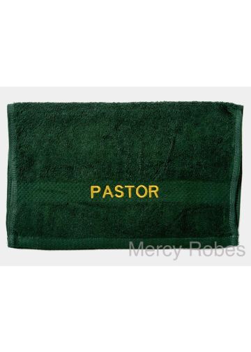 Preaching Hand Towel Pastor (Green/Gold)