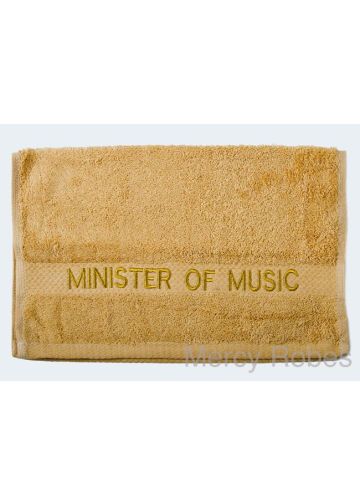 Preaching Hand Towel Minister Of Music (Gold/Gold)