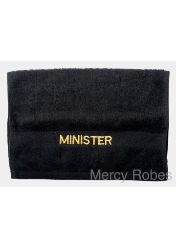 Preaching Hand Towel Minister (Black/Gold)