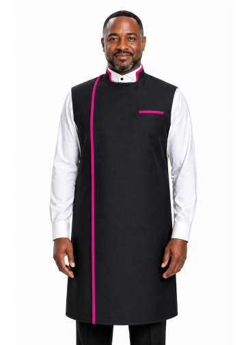 Clergy Apron (Black/Fuchsia)