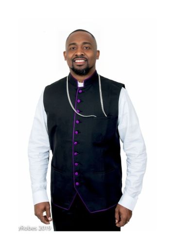 Clergy Vest (Black/Purple)