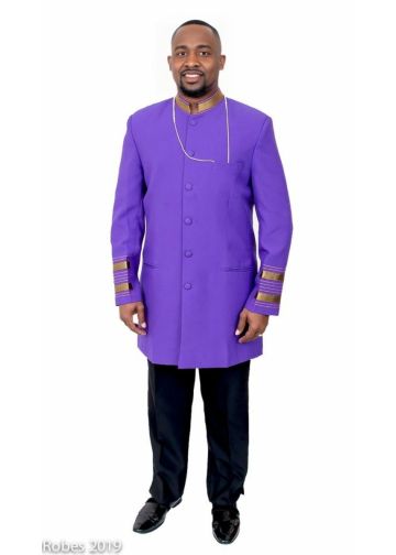 Mens Clergy Jacket Style 004 (Roman Purple/Gold)