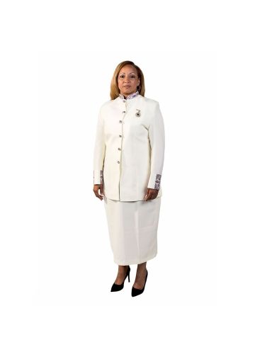 Womens Clergy Jacket With Skirt Style LC010 (Cream/3Rd Purple Gold LT)