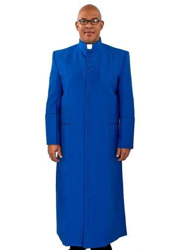 33 Button Clergy Cassock Robe (Royal Blue) With Band Cincture