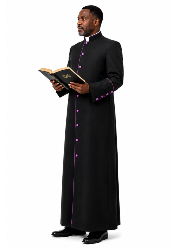 Clergy Robe Style Bpa 101 (Black/Purple)