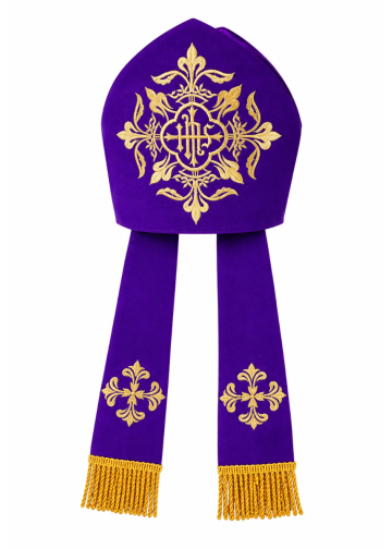 Bishops Mitre (Purple/Gold) Style Mt001