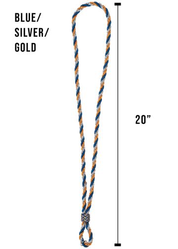 3 Strand Clergy Cord (Blue/Silver/Gold) Premium 020