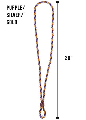 3 Strand Clergy Cord (Purple/Silver/Gold) Premium 020