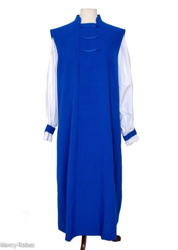 3-Stripe Front Hidden Button Chimere (Royal Blue)