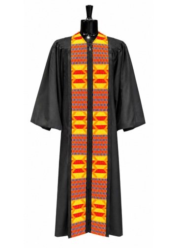 Mens Pulpit Robe Style Kente2022 0-1 (Black)