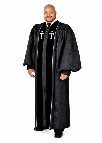 Pulpit Robe Style 04 (Black Liturgical)