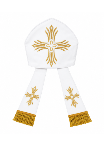 Bishops Mitre (White/Gold) MT002