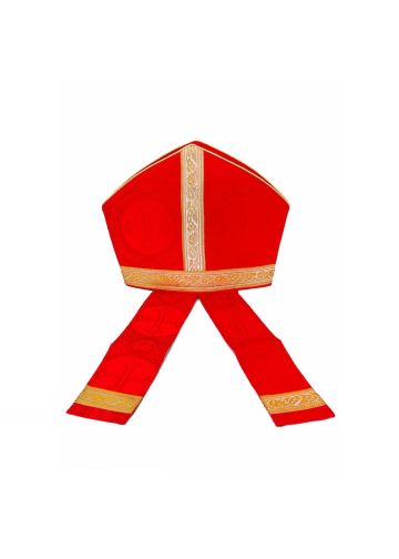 Bishop Mitre Red LT/Gold Style MT003