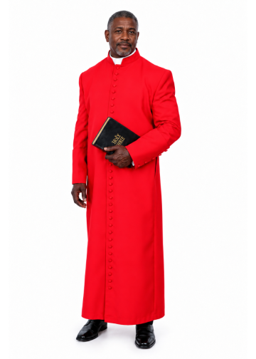 33 Button Clergy Cassock Robe (Red)