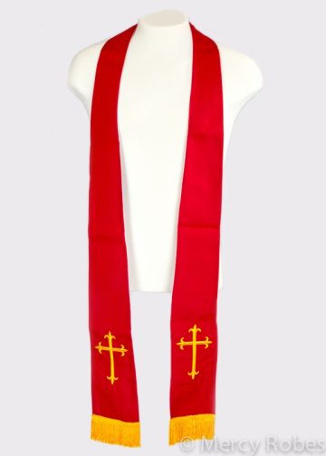Reversible Long Stole (Red/Gold) & (White/Gold)