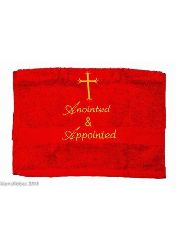 Preaching Hand Towel Anointed & Appointed (Red/Gold)