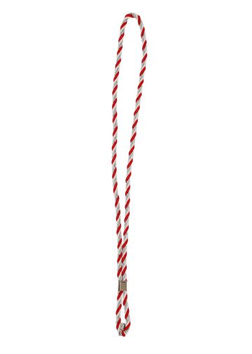 Premium Three-Tone Red/White/Metallic Silver Clergy Cord # 289