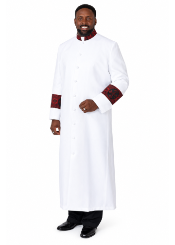 Clergy Robe Style Exd167 (White/Black/Red Liturgical)