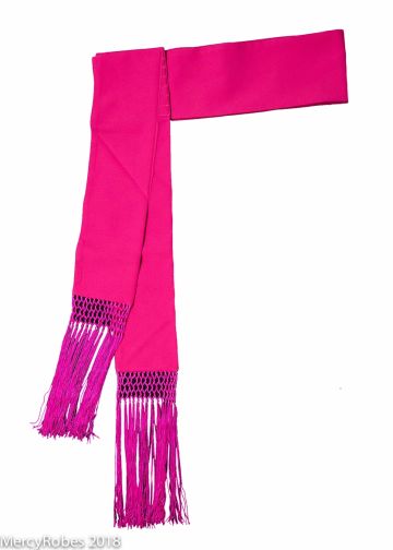 Bishop Band Cincture With Knotted Fringe (Fuchsia) Italian Imported