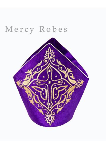 Bishop Mitre Style 009 (Purple Suede/Gold)