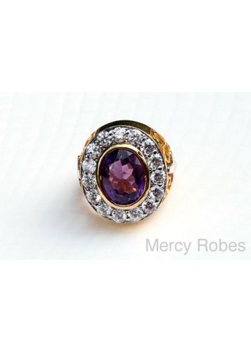 Mens Bishop Ring Style Mercy2013 (G P) (Purple Amethyst)