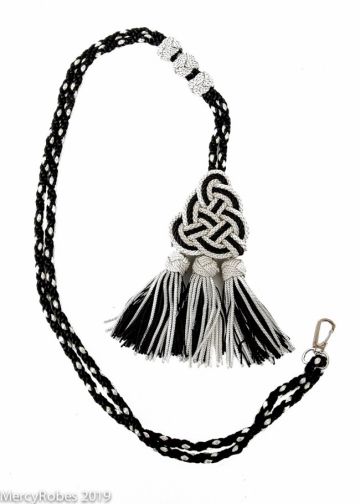 Bishop Tassel Pectoral Cord (Black/Silver) 02