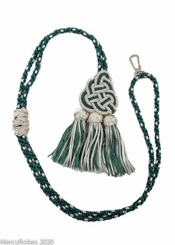 Bishop Tassel Pectoral Cord (Green/Silver) 02
