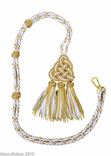 Bishop Tassel Pectoral Cord Gold/White 02