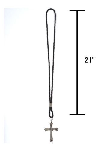 Black Clergy Cord With Cross Style Subt172 (S)