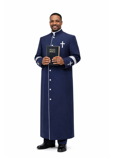 Clergy Robe Style Bnh151 (Navy/Silver)