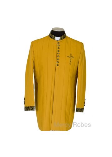 Clergy Jacket Style CJ027 (Mustard Gold With Black-Gold LT)