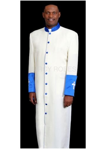 Clergy Robe Robe Style Bnd147 (Cream/Royal)