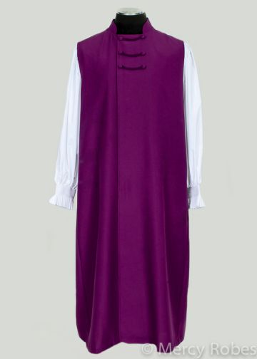 3-Stripe Front Hidden Button Chimere (Red Purple)
