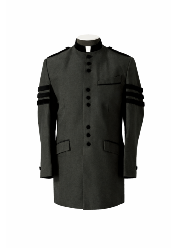 Mens Clergy Jacket CJ034 (Black With Bars)