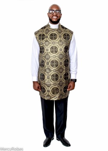 Clergy Apron (Black-Gold LT)