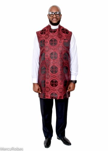 Clergy Apron (Black / Red - LT)