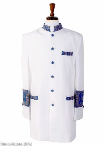 Clergy Jacket Style CJ011 (White/Royal-Gold LT)