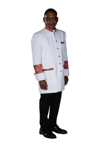 Mens Clergy Jacket CJ011 (White/4th Red-Gold Lt)