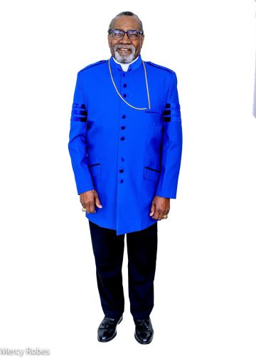Mens Clergy Jacket CJ034 (Royal Blue With Bars)