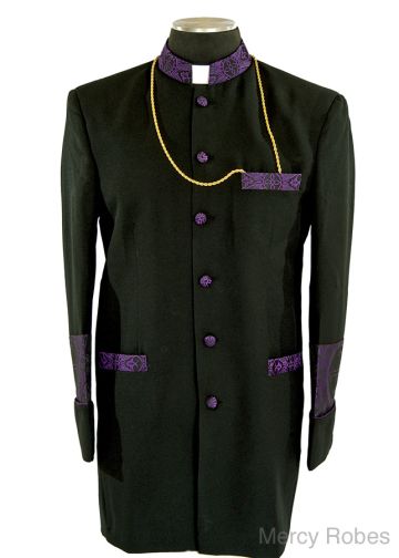 Clergy Jacket Style CJ011 (Black/Purple/Black LT)