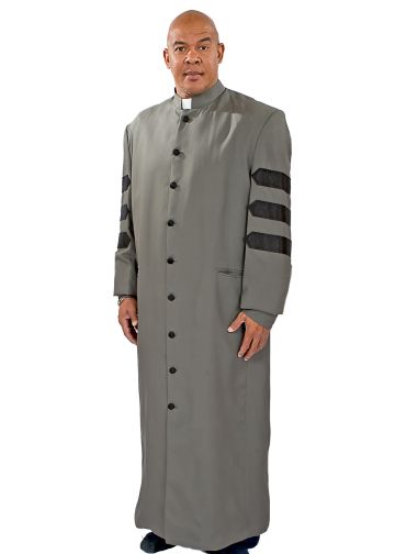 Clergy Robe With Doctoral Bars (Gray/Black)