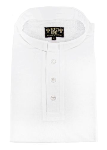 Mens Clergy Polo Short Sleeves Tab Shirt (White)