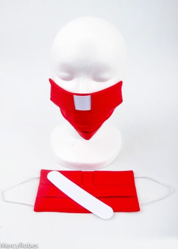 Clergy Tab Face Mask (Red)