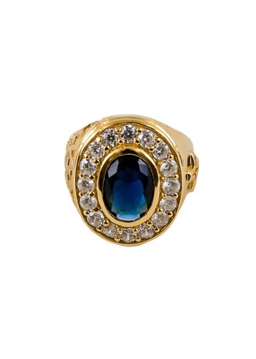 Clergy Ring Style Rnz0488 (Gold/Royal Blue)