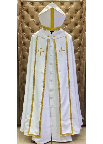 Cope & Mitre Style 082520 (White/Gold)