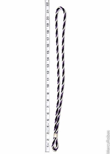 Three Tone Clergy Cord (Purple/Black/White)