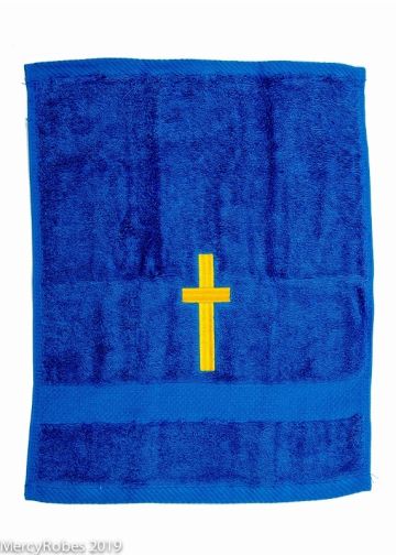 Preaching Hand Towel Cross (Royal/Gold)