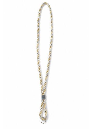 Premium Three‑Tone White - Metallic Silver-Gold  Clergy Cord #292